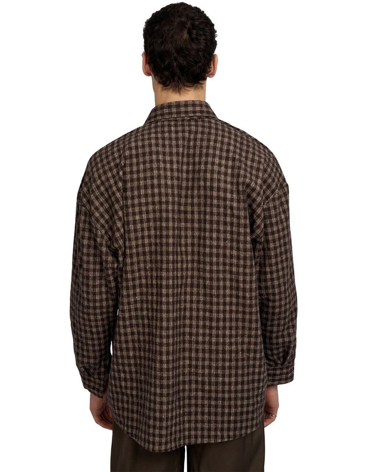 Hepburn Plaid Loose Shirt in Brown image 2