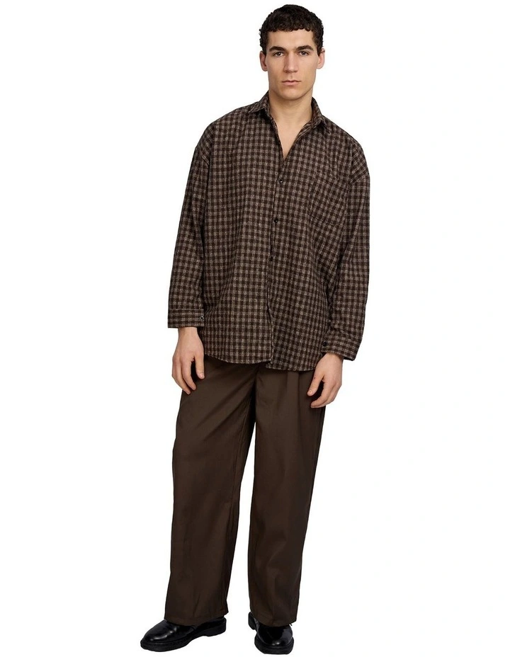 Hepburn Plaid Loose Shirt in Brown image 5