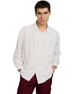 Lucien Pleated Shirt in White