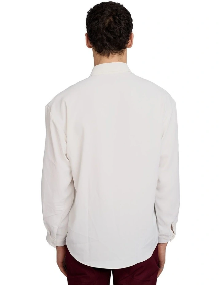 Lucien Pleated Shirt in White image 2