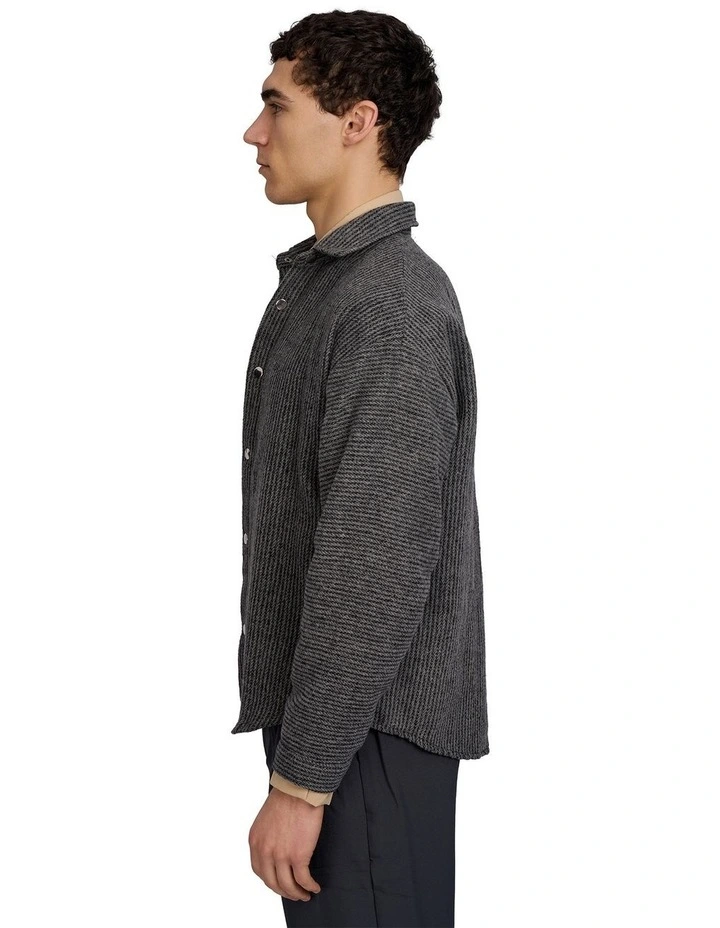 Frontline Stripped Thick Shirt in Dark Grey image 3