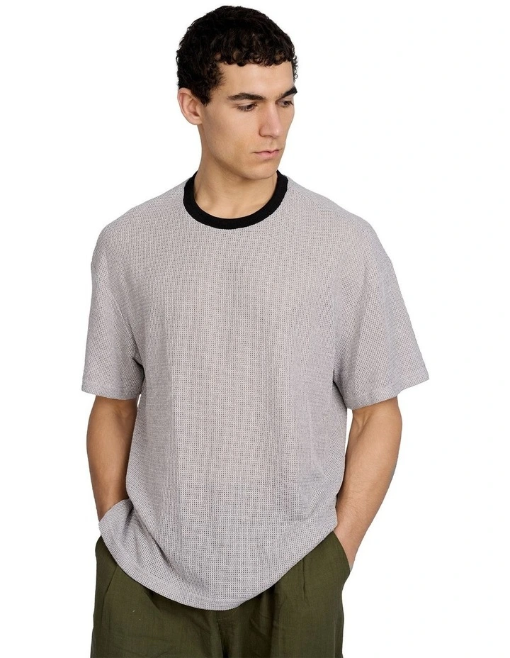 Silas Knitted T-shirt in Grey image 1