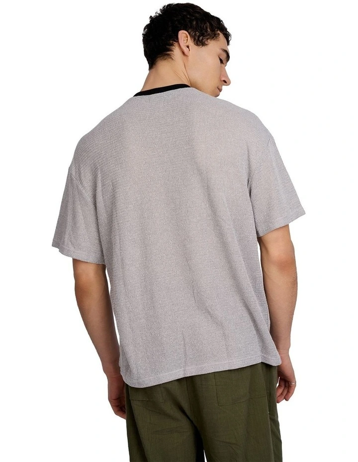 Silas Knitted T-shirt in Grey image 2