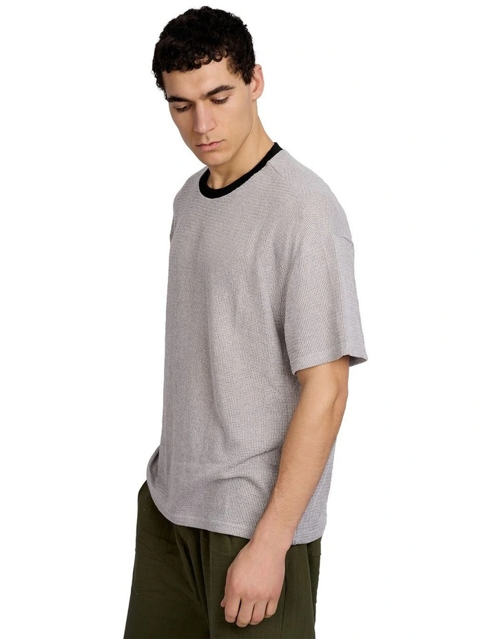 Silas Knitted T-shirt in Grey image 3