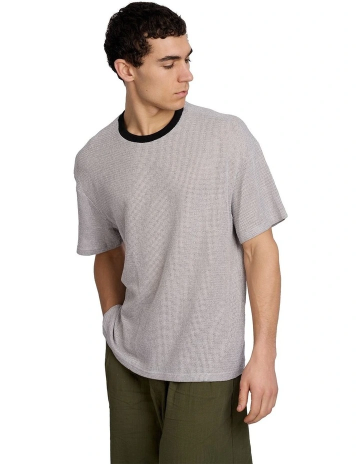 Silas Knitted T-shirt in Grey image 4