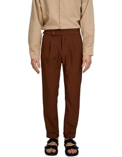 Vittori High Waist Cropped Pants in Brown