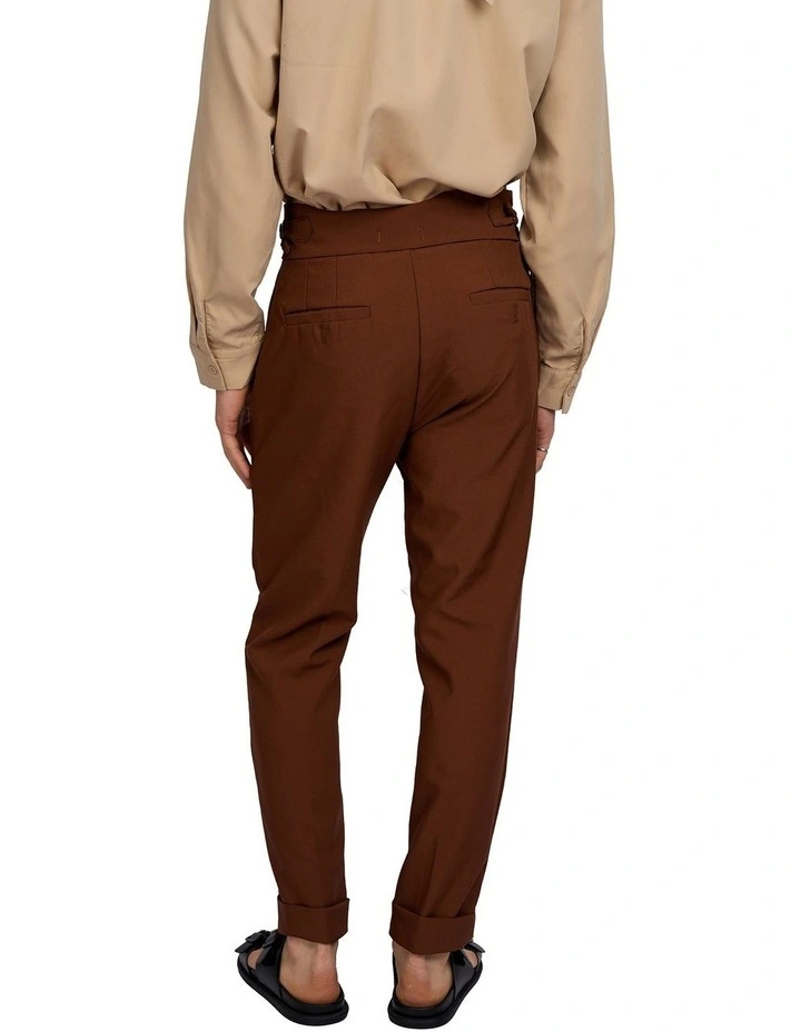 Vittori High Waist Cropped Pants in Brown image 2