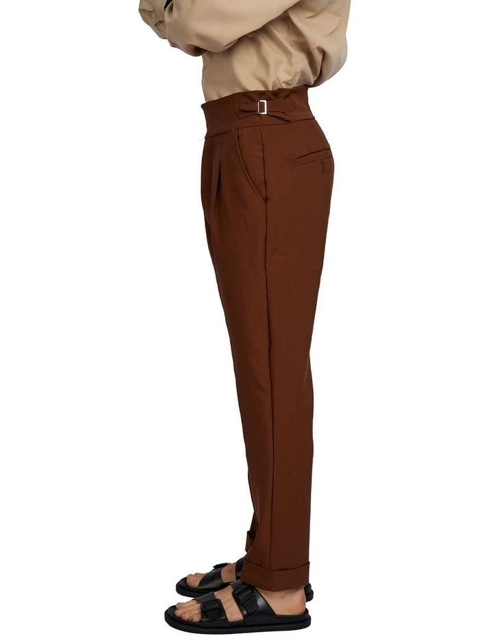 Vittori High Waist Cropped Pants in Brown image 3