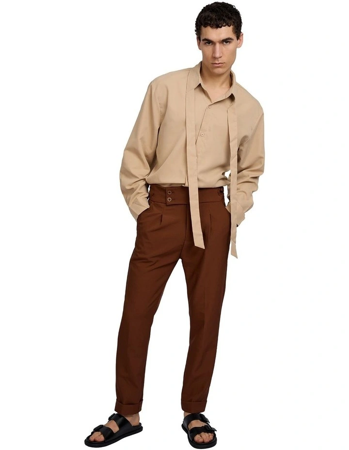 Vittori High Waist Cropped Pants in Brown image 5