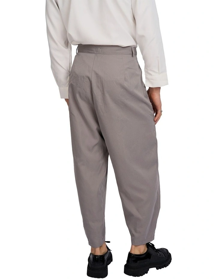 Tian Cross Pleated Pants in Grey image 2