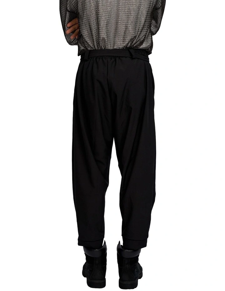 Homage Belted Tie Joggers in Black image 2