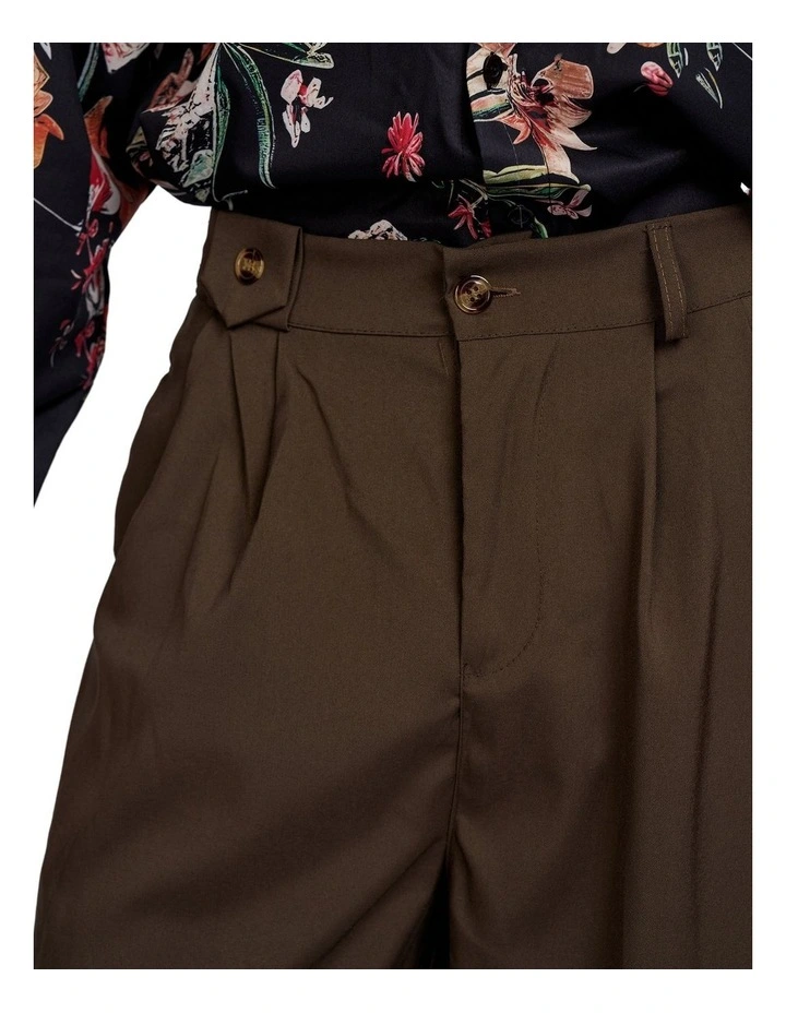 Bryden Pleated Loose Pants in Brown image 4