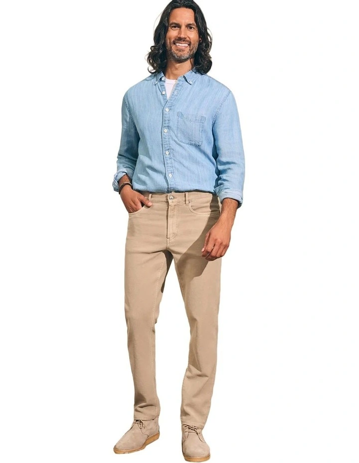 Stretch Terry 5 Pocket Pant in Khaki image 1