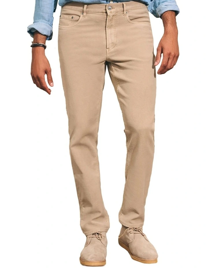 Stretch Terry 5 Pocket Pant in Khaki image 3