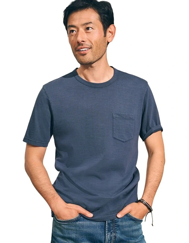 Sunwashed Pocket Tee in Navy image 1