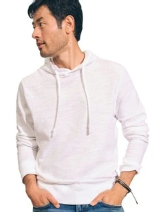 Sunwashed Slub Hoodie in White