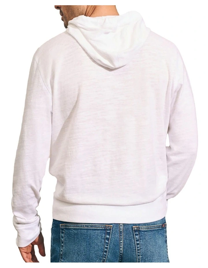 Sunwashed Slub Hoodie in White image 2