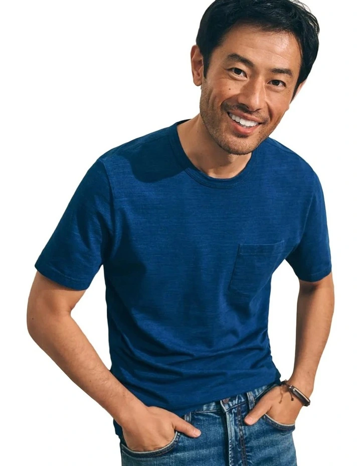 Short Sleeve Pocket Tee in Dark indigo image 3