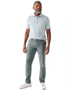 Stripe Short Sleeve Polo in indigo