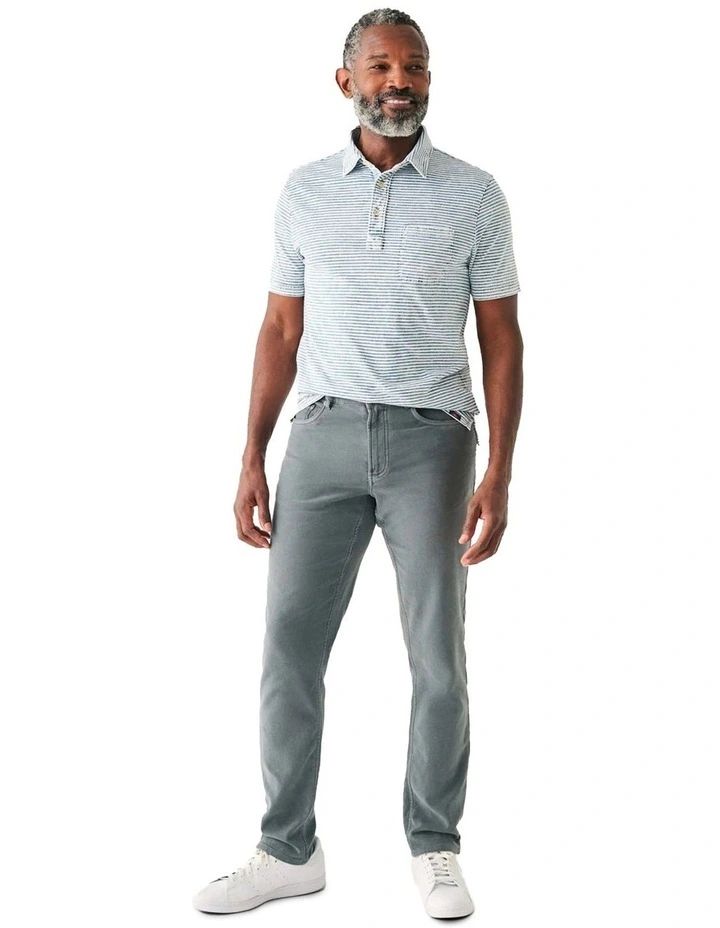 Stripe Short Sleeve Polo in indigo image 1