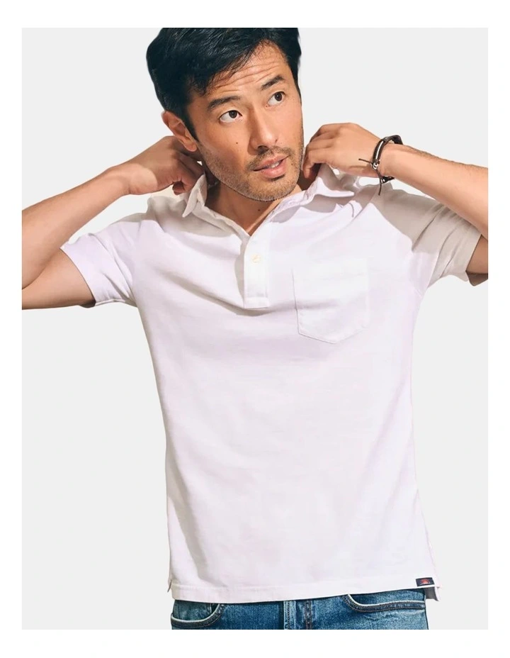 Sunwashed Polo Shirt in White image 3