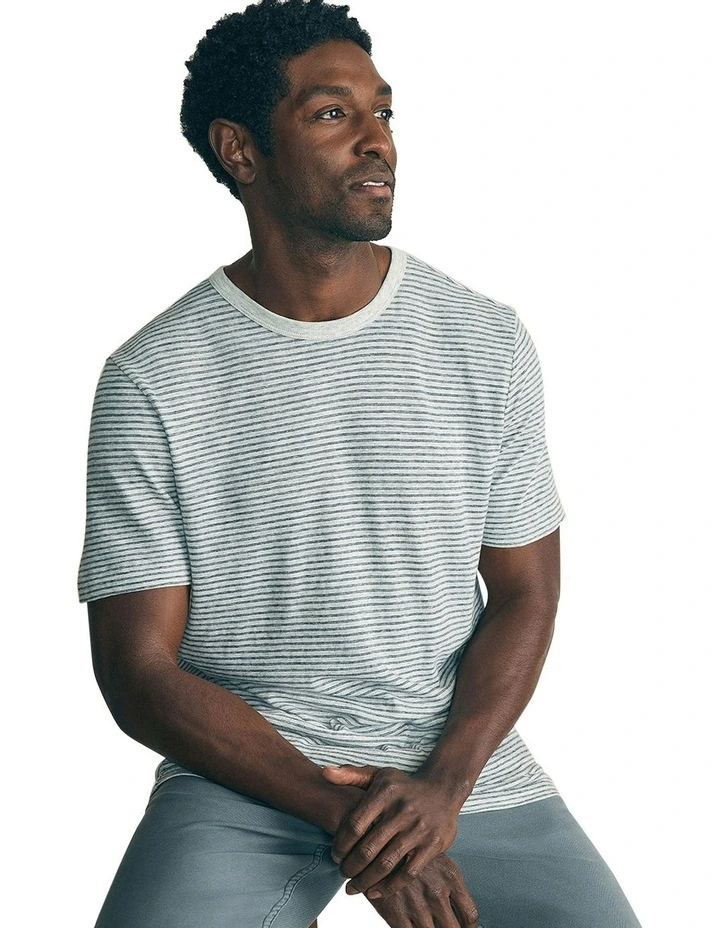 Vintage Chambray Tee in Silver Sea Stripe image 1