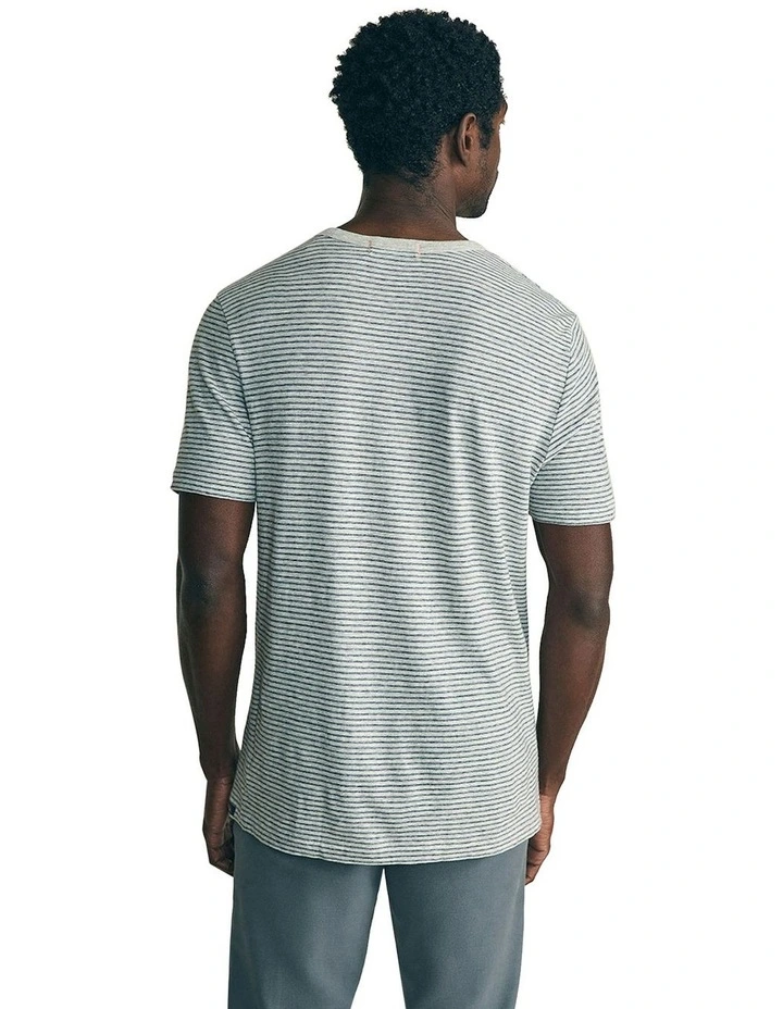Vintage Chambray Tee in Silver Sea Stripe image 2