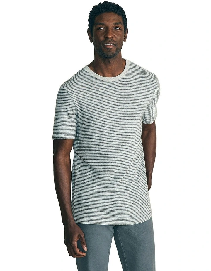 Vintage Chambray Tee in Silver Sea Stripe image 3
