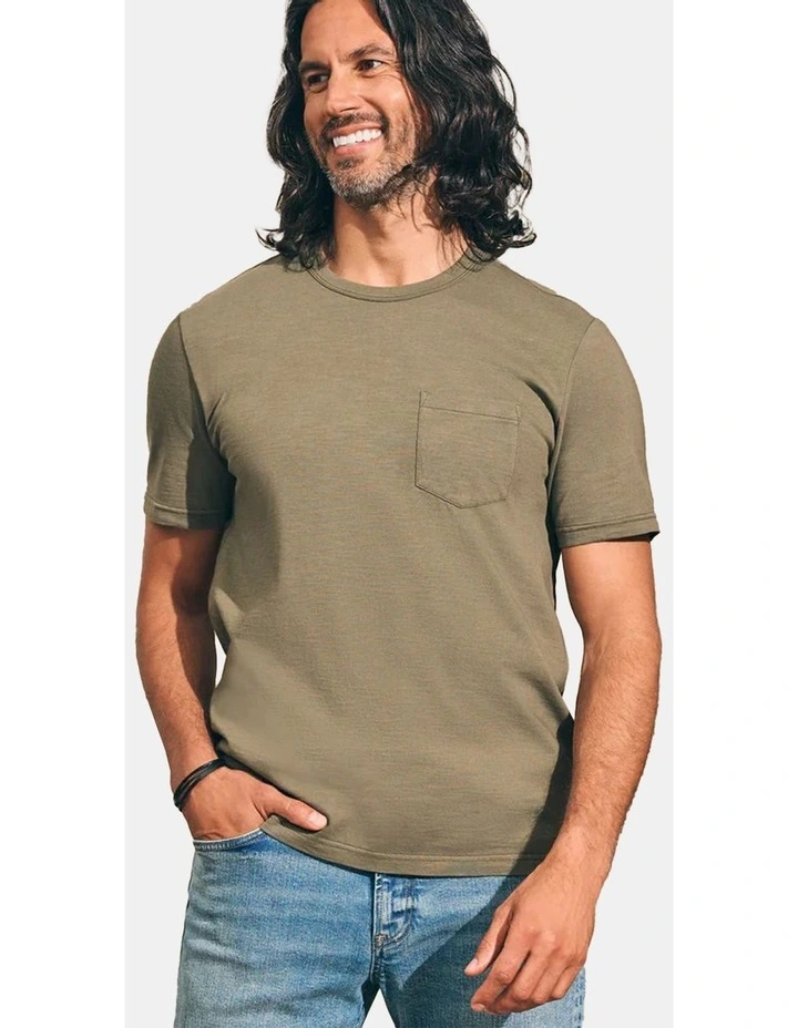Sunwashed Pocket Tee in Olive image 3