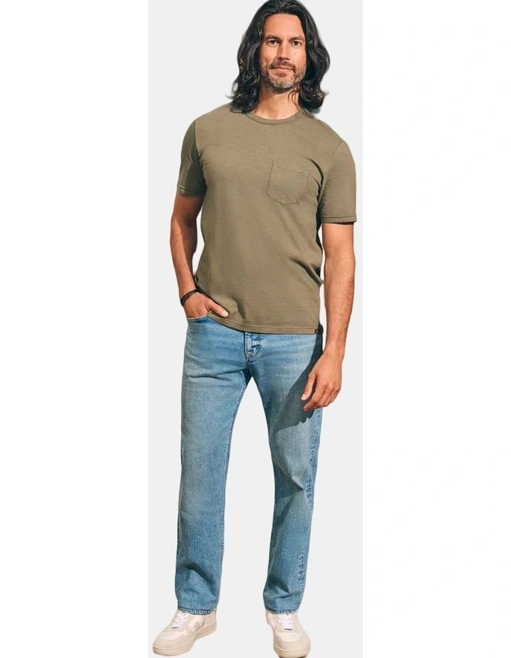 Sunwashed Pocket Tee in Olive image 4