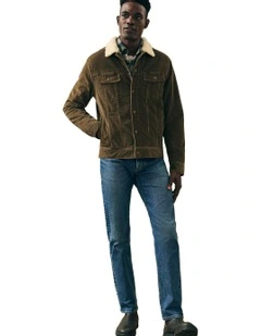 High Pile Fleece Timberline Corduroy Trucker in Buckeye Brown