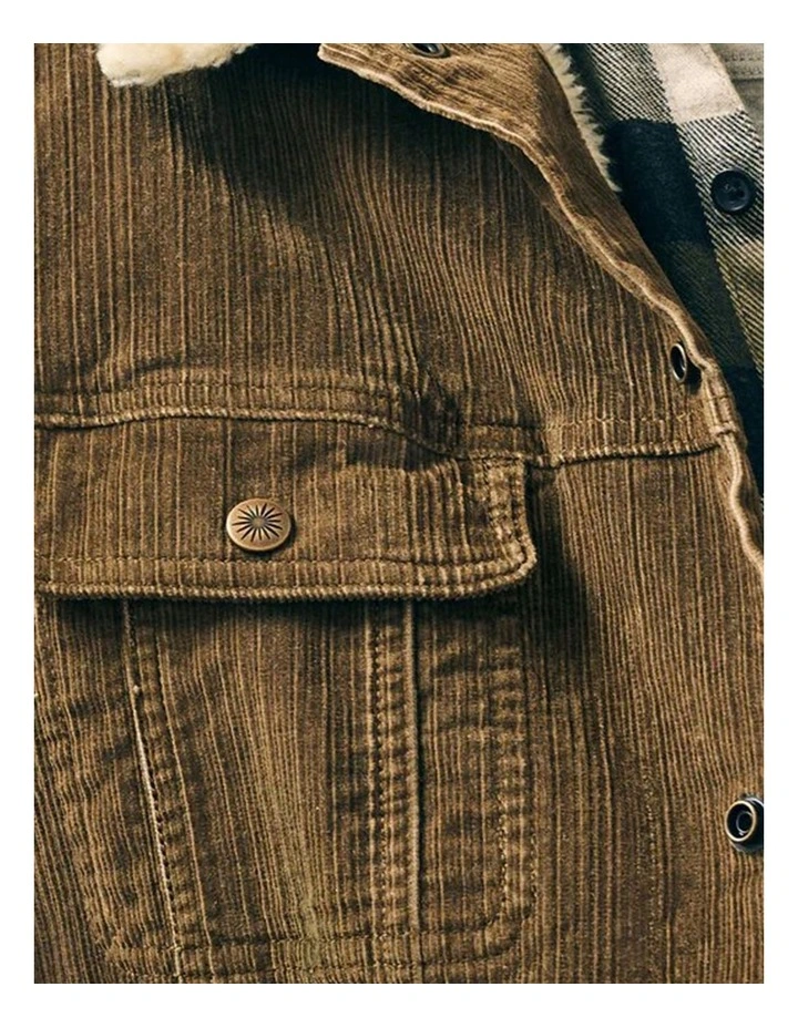 High Pile Fleece Timberline Corduroy Trucker in Buckeye Brown image 3