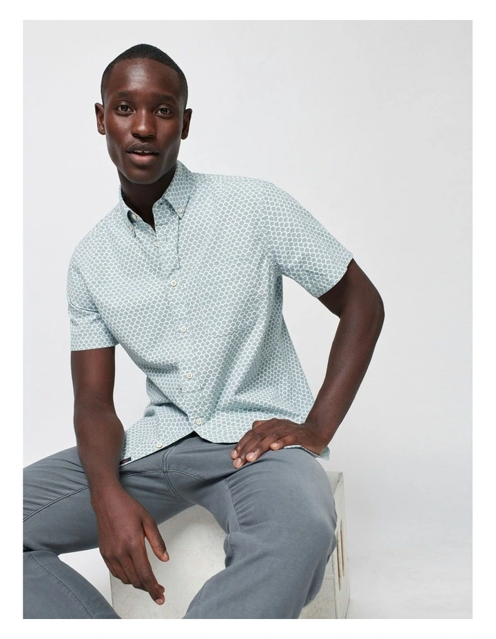 Short Sleeve Stretch Playa Shirt in Two Tone image 2