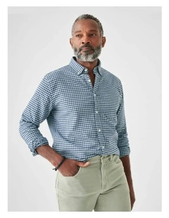 Stretch Oxford Shirt in Ocean Teal Gingham