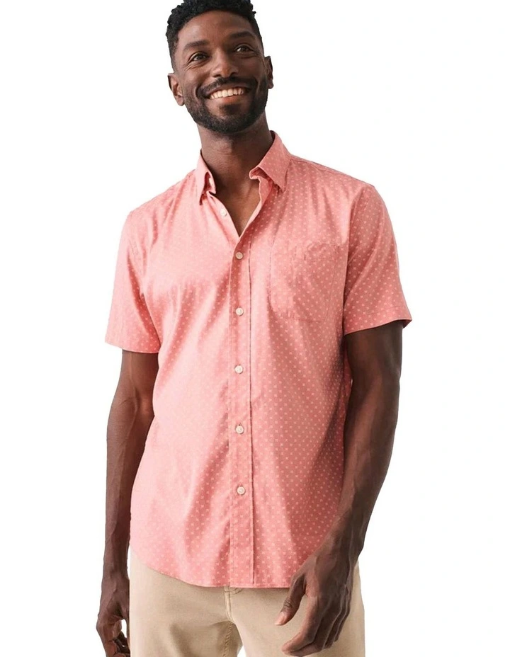 Movement Short Sleeve Shirt in Red Cream Radius image 3