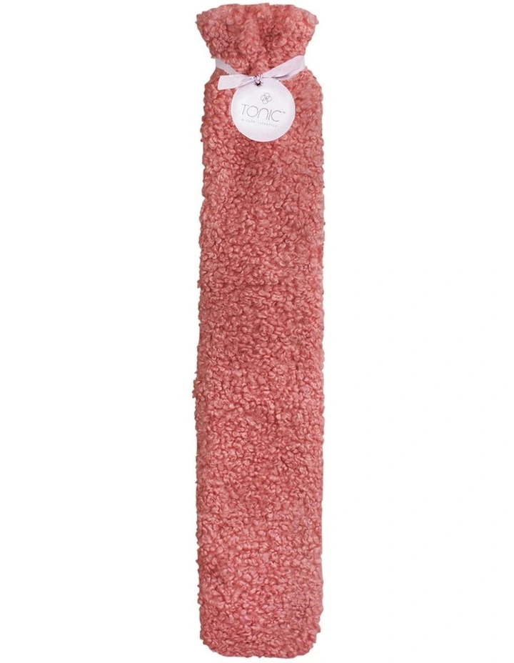 Boucle Long Hot Water Bottle in Clay image 1