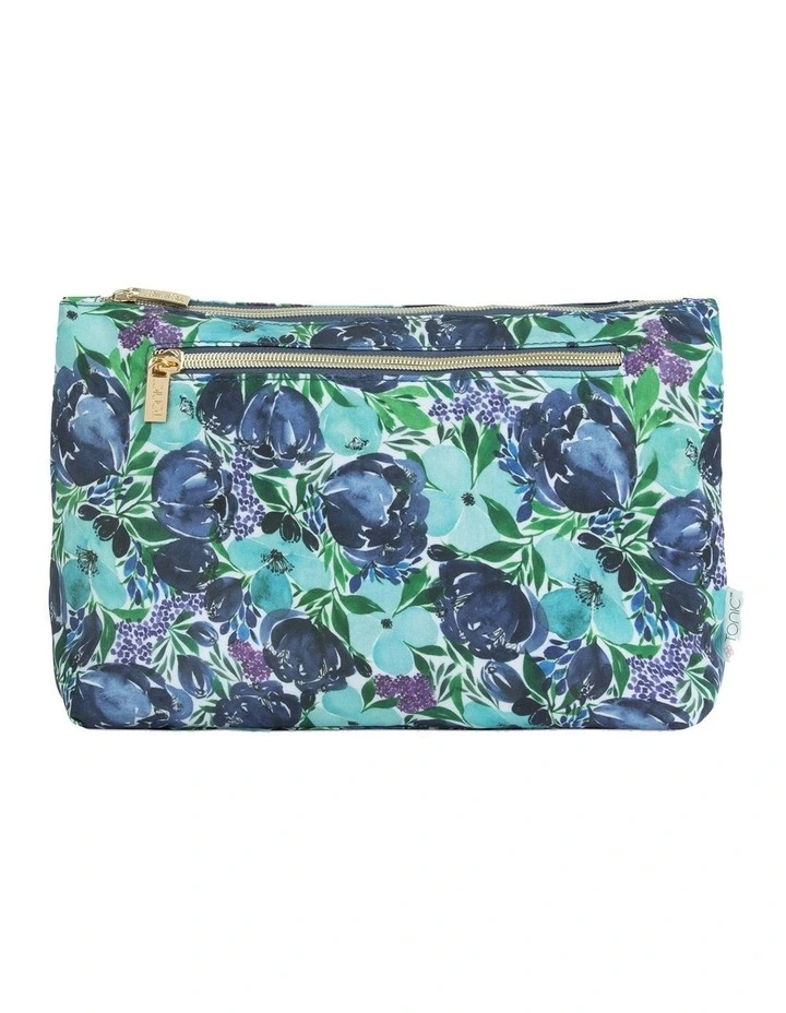 Cosmetic Bag Large in Flourish Blue image 1