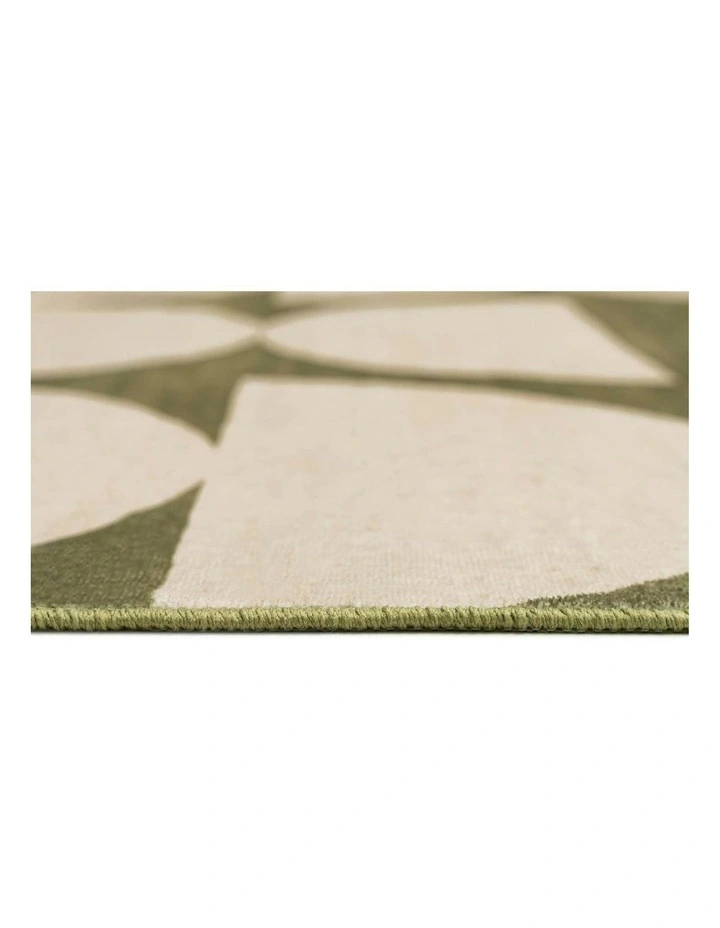 Moneo Geometric Washable Rug in Green image 5