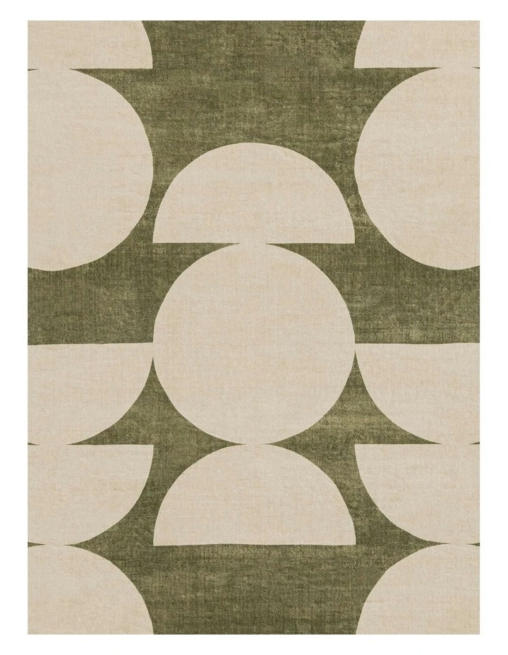 Moneo Geometric Washable Rug in Green image 6
