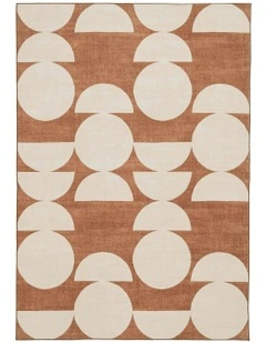 Balade Geometric Washable Rug in Beige