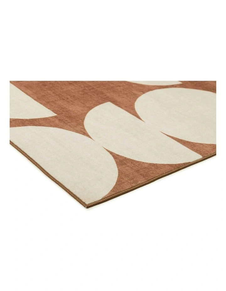 Balade Geometric Washable Rug in Beige image 2