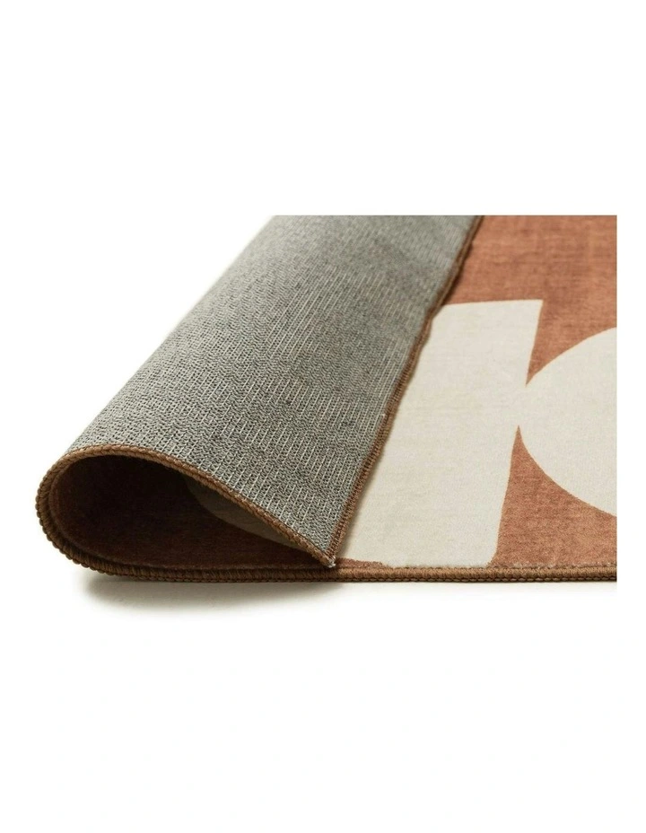 Balade Geometric Washable Rug in Beige image 4