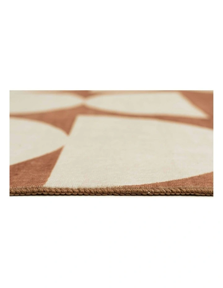Balade Geometric Washable Rug in Beige image 5