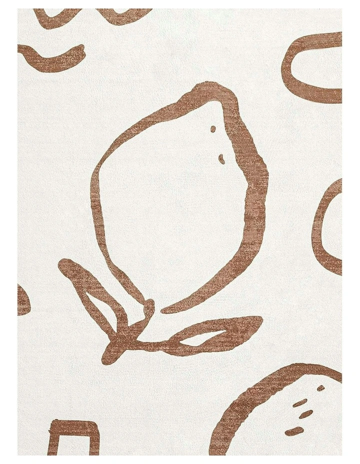 Poya Hand Drawn Washable Rug in Brown/Ivory image 5