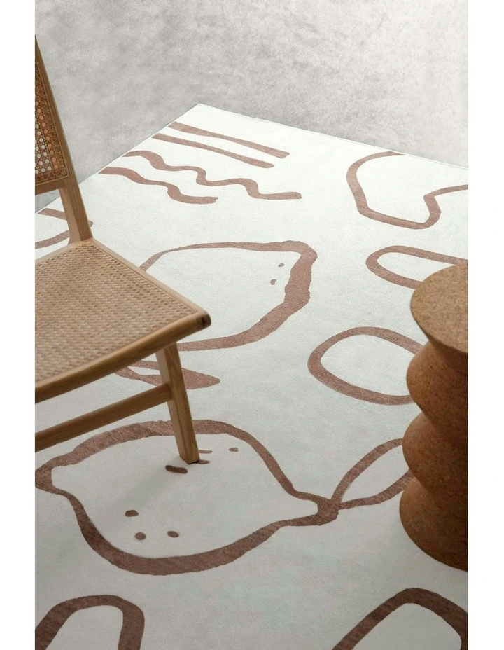 Poya Hand Drawn Washable Rug in Brown/Ivory image 6