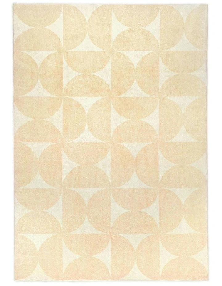 Koda Geometric Washable Rug in Beige image 1