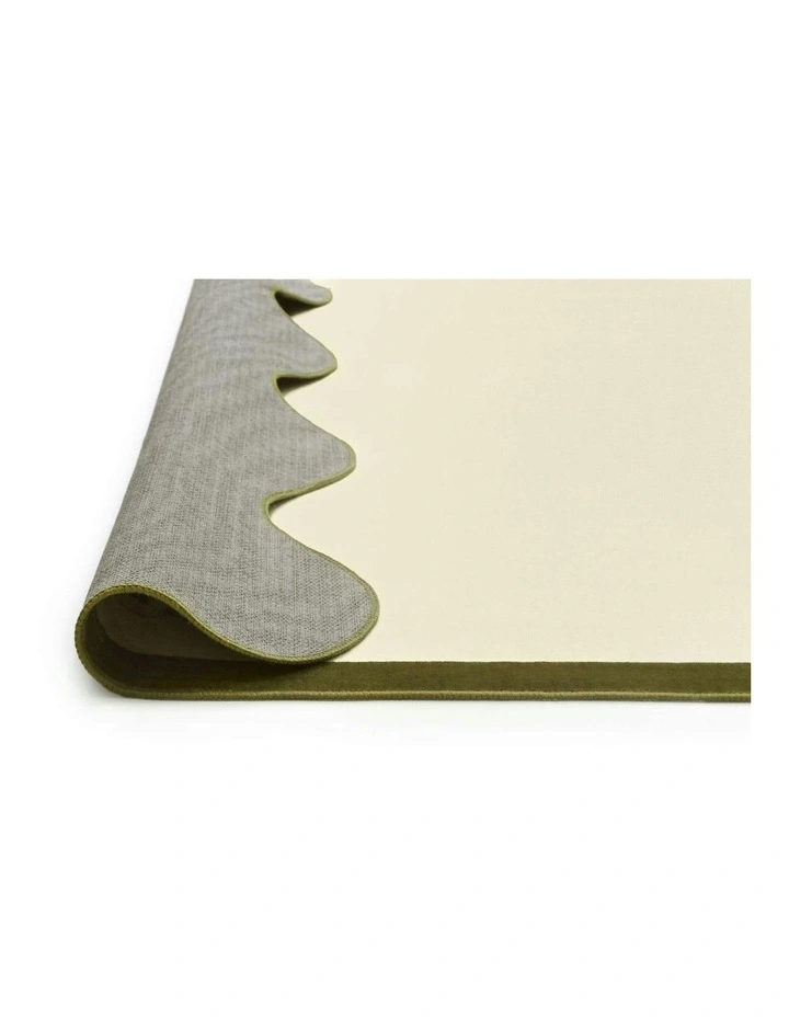 Fasano Scalloped Washable Rug in Green image 4