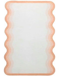 Bitonto Scalloped Washable Rug in Peach