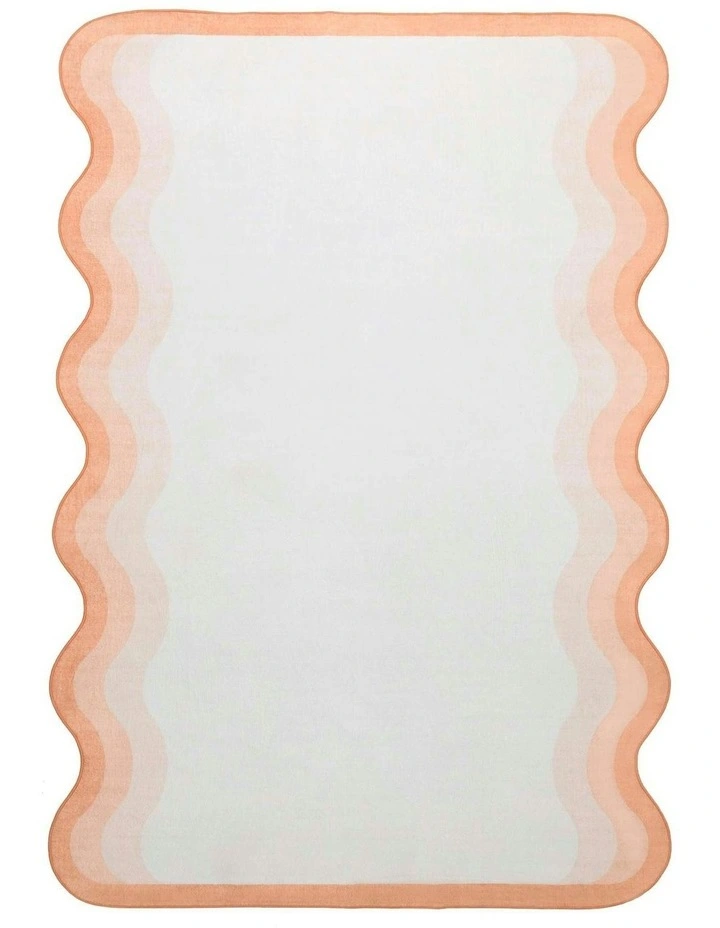 Bitonto Scalloped Washable Rug in Peach image 1