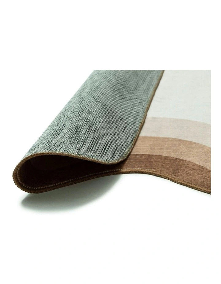 Matera Scalloped Washable Rug in Brown image 4
